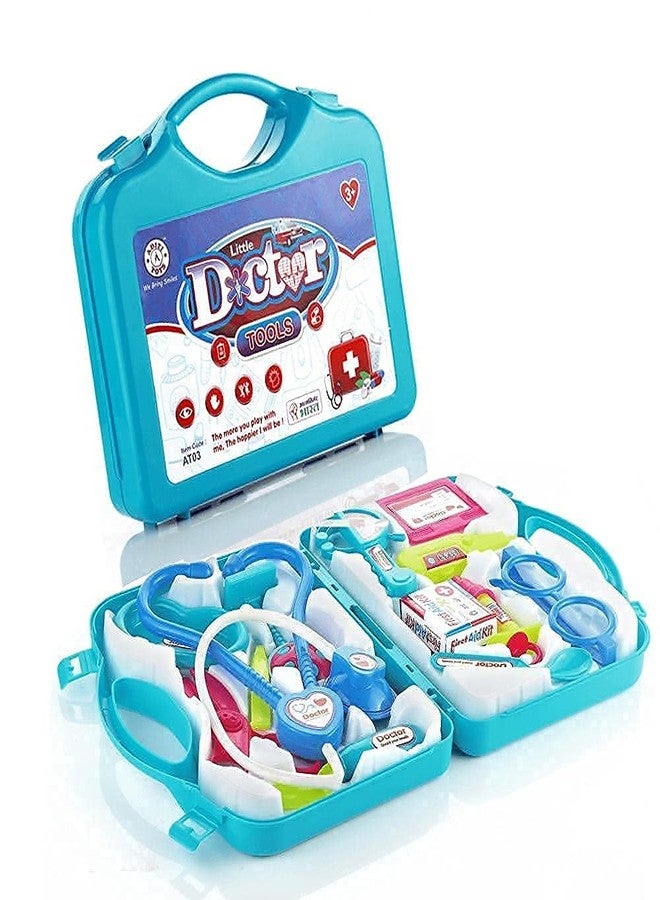 QEXLE Doctor Play Set with Foldable Suitcase, Doctor Set Toy Game Kit, Compact Medical Accessories Toy Set Pretend Play Sets,Docter Kit Toy for Kids. (Kids Doctor Tools Set) - Image 1